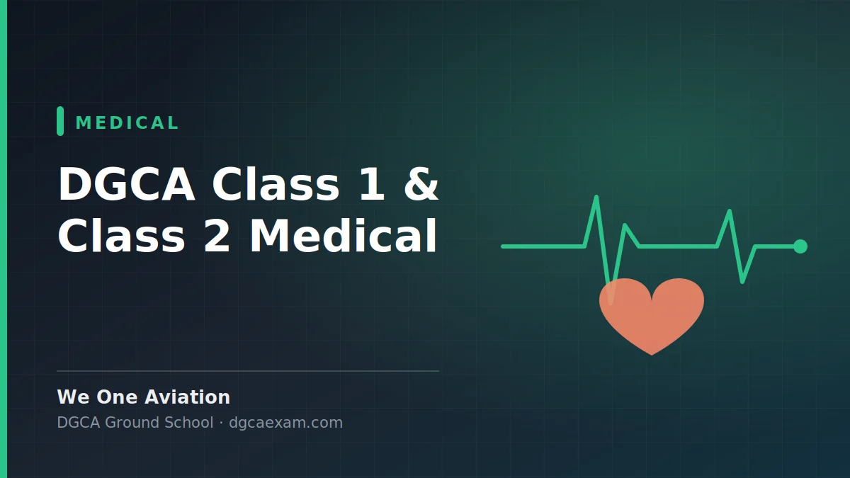 DGCA Class 1 and Class 2 Medical: Tests, Centres and Validity - We One Aviation DGCA ground school guide