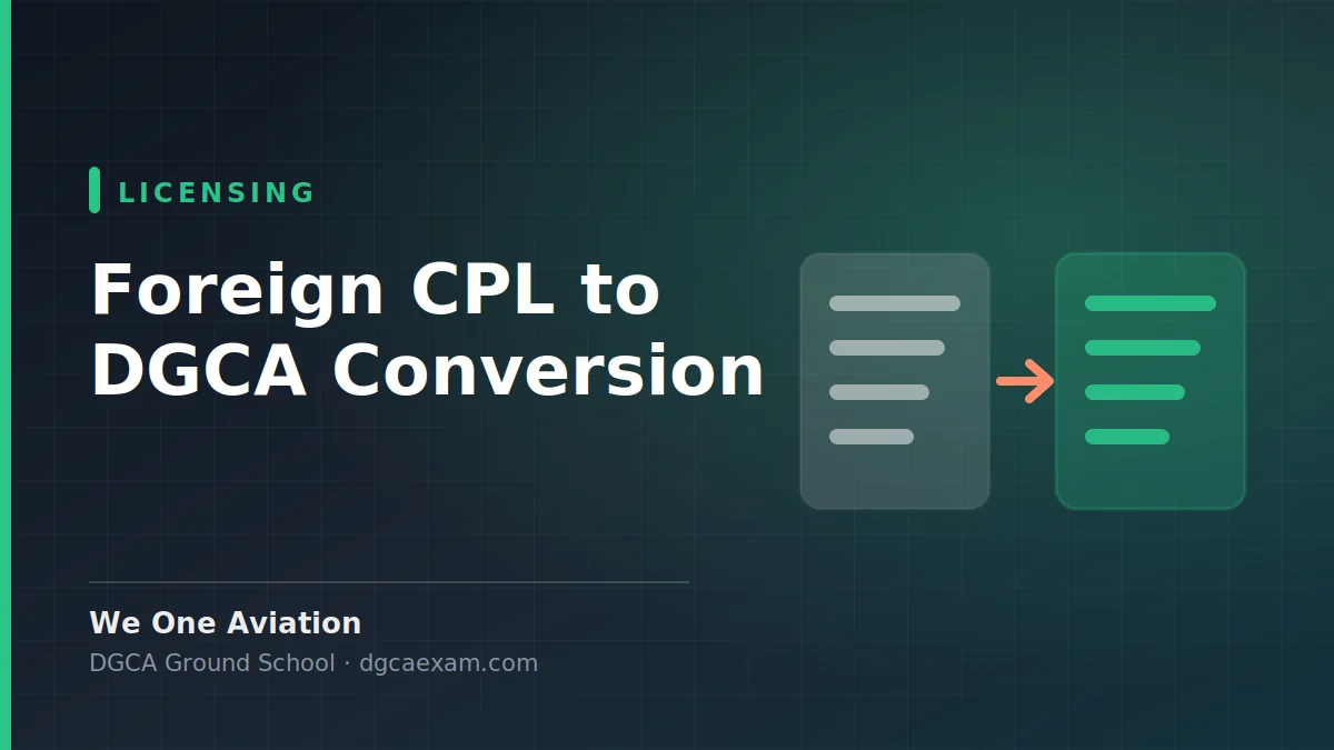 How to Convert a Foreign CPL to a DGCA Licence - We One Aviation DGCA ground school guide